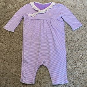 Ralph Lauren babygirl lavender striped jumpsuit